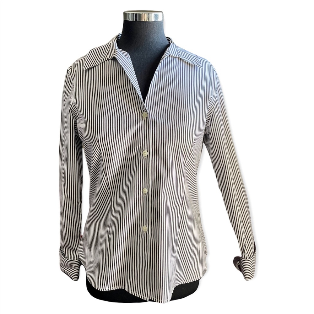 Calvin Klein Stripped Button Up Blouse